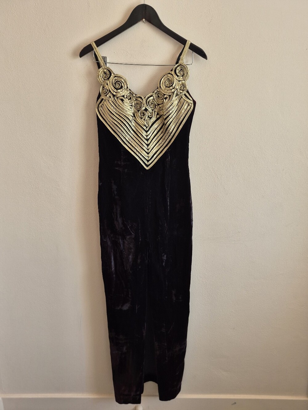 Scott Mcclintock Vintage Velvet And Gold Dress Size 10